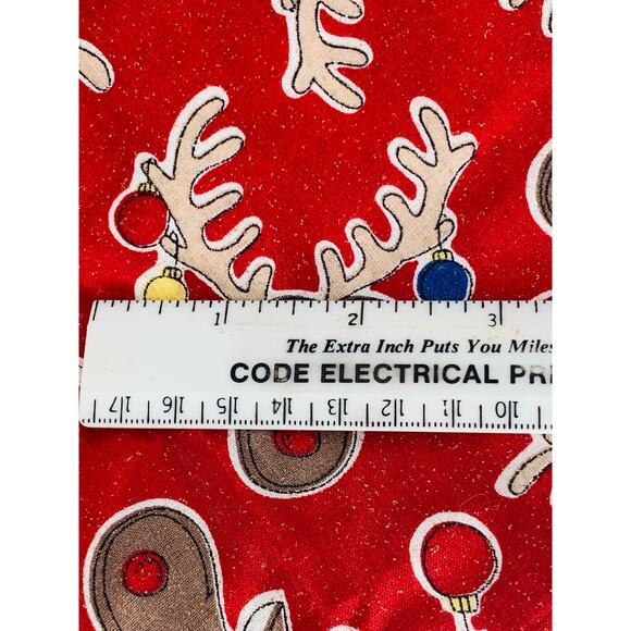 Christmas Moose Fabric Sewing Quilting Sparkles Ornaments Red Rudolf Reindeer - Picture 6 of 7